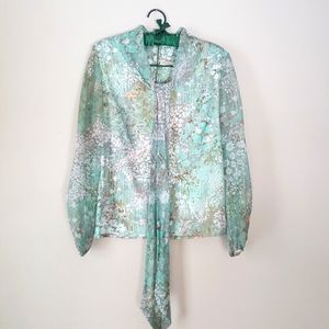 Vintage Lady Carol Monet Floral Blouse and Skirt Set